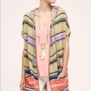MOTH Anthropologie Calexico Hooded Cardigan Poncho